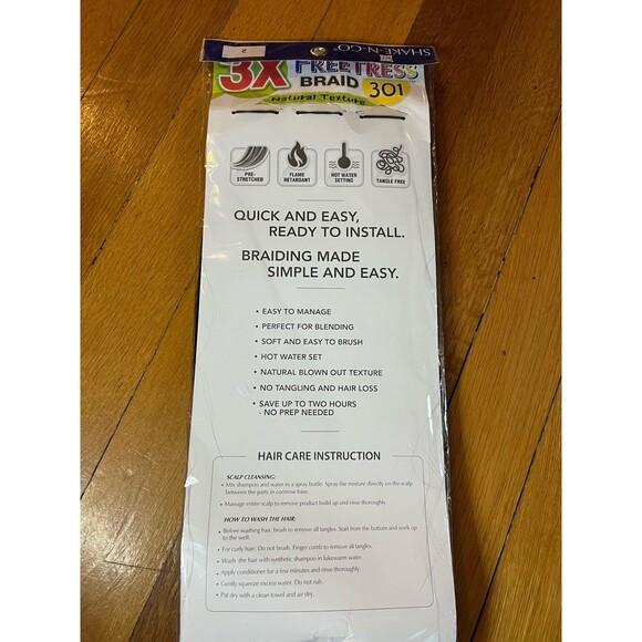 Freetress Synthetic Braid 3X Pre-Stretched Braid 301 28" Lot Of (3) - Picture 3 of 5